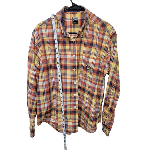 Cruel Girl Shirt Women XL Western Cowgirl Rodeo Button Up Orange Plaid - Picture 7 of 12